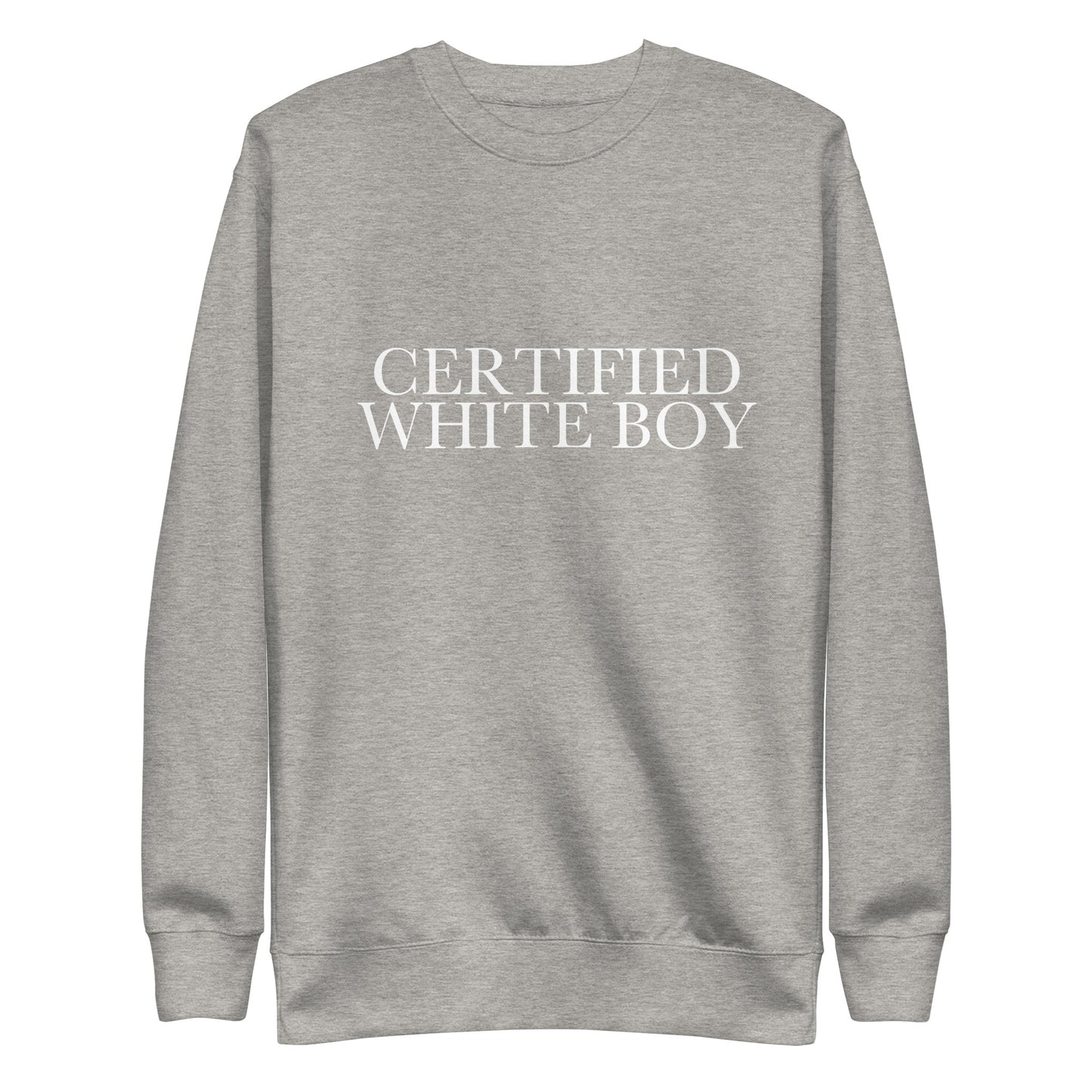 CERTIFIED WHITE BOY Carbon Grey front mockup