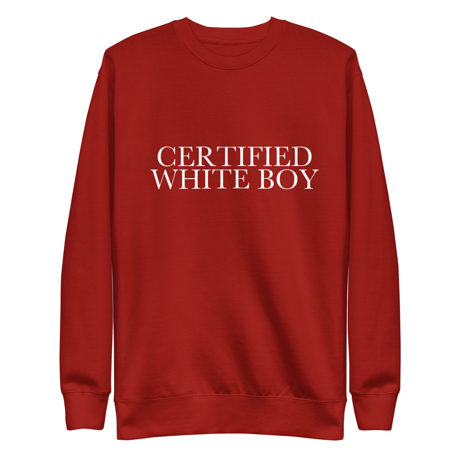 CERTIFIED WHITE BOY Cardinal front mockup