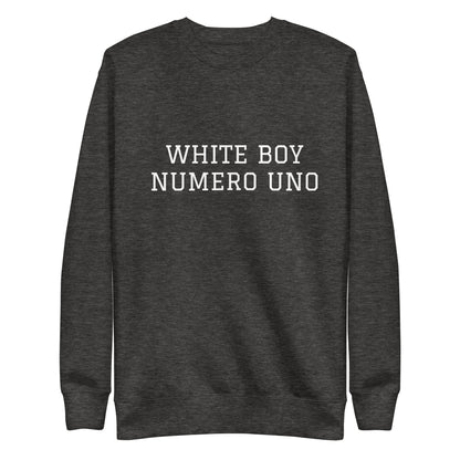 WHITE BOY SUMMER - White Boy Of The Year - "White Boy Numero Uno" - Classic Crewneck Sweatshirt - Sweatshirt Charcoal Heather