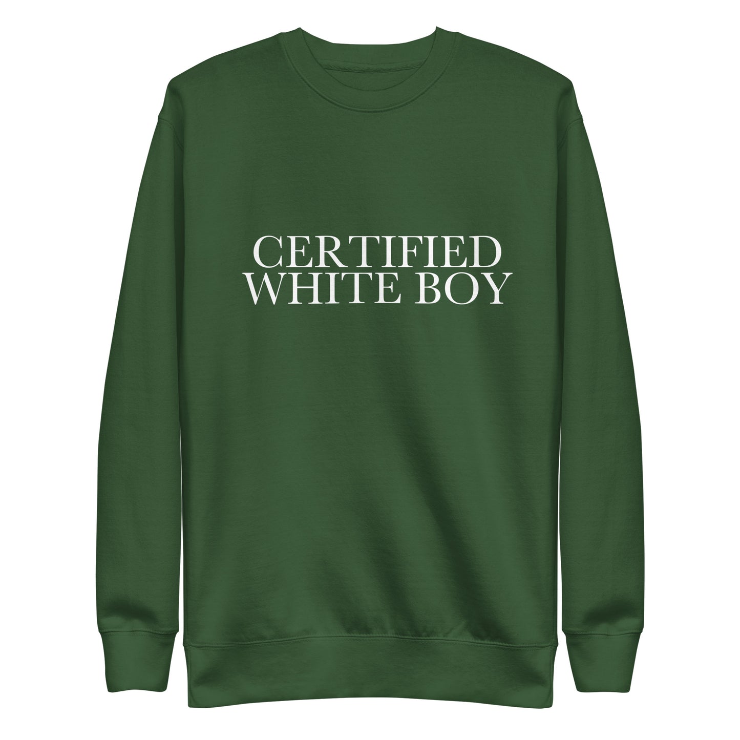 CERTIFIED WHITE BOY Forest Green front mockup