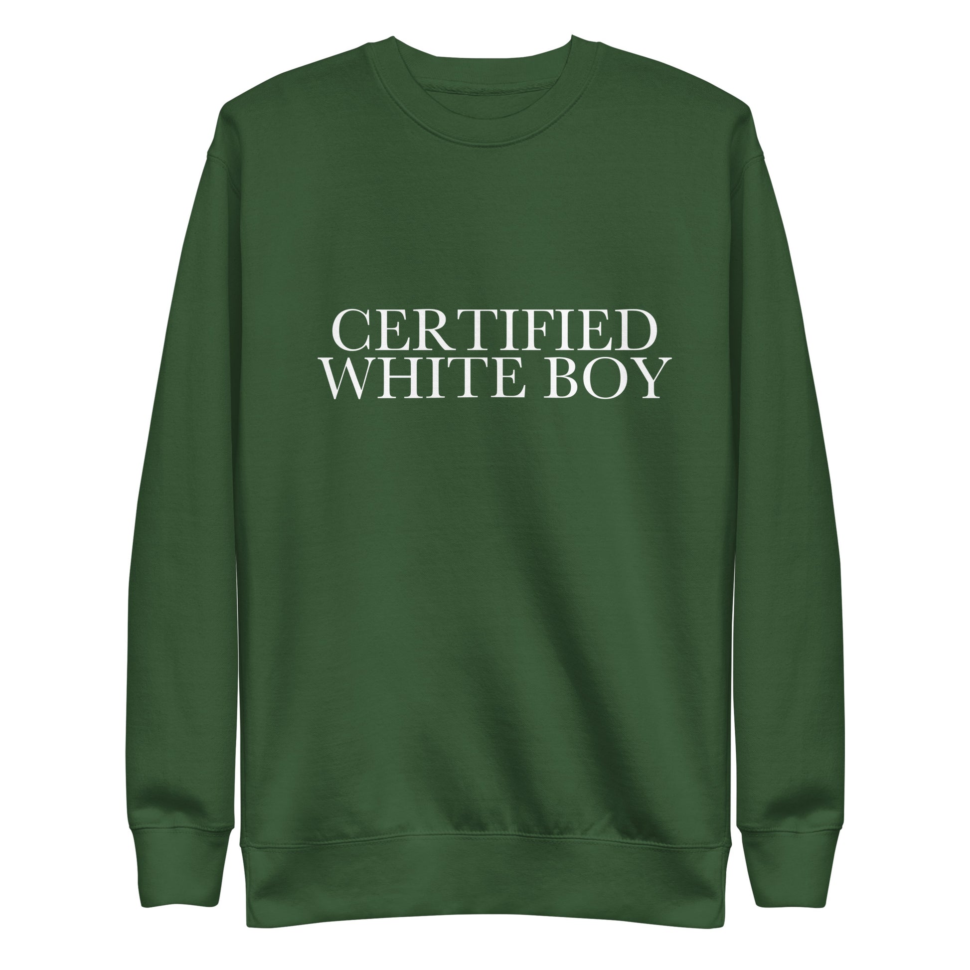 CERTIFIED WHITE BOY Forest Green front mockup