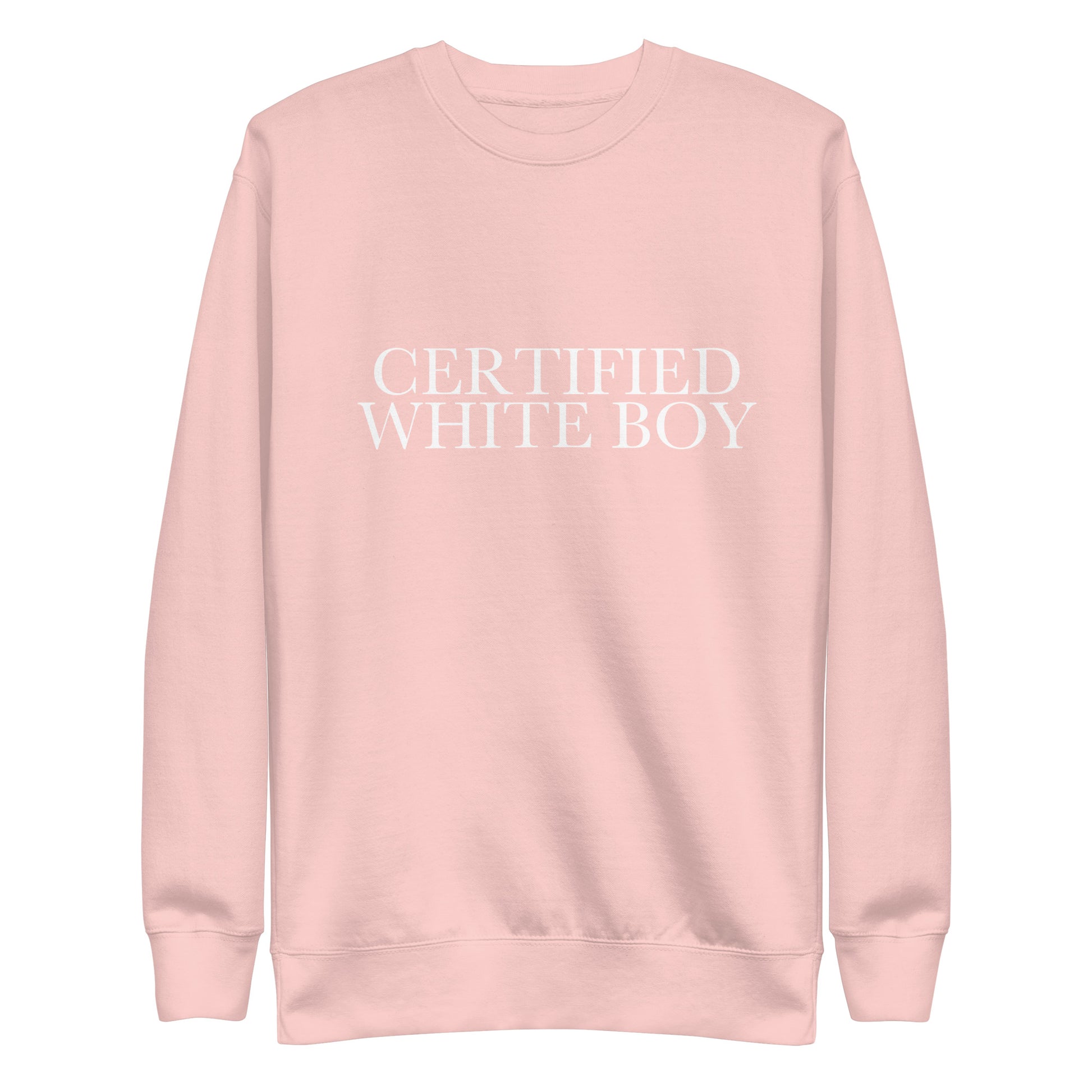 CERTIFIED WHITE BOY Light Pink front mockup