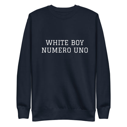WHITE BOY SUMMER - White Boy Of The Year - "White Boy Numero Uno" - Classic Crewneck Sweatshirt - Sweatshirt Navy Blazer