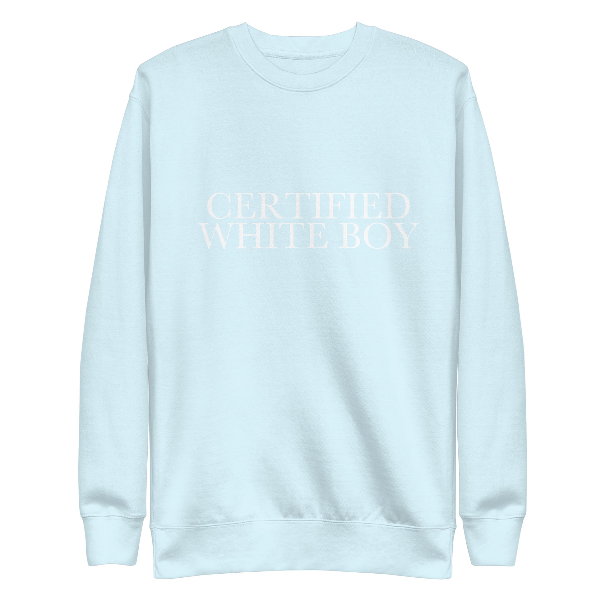 CERTIFIED WHITE BOY Sky Blue front mockup
