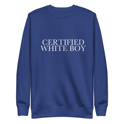 CERTIFIED WHITE BOY Team Royal front mockup