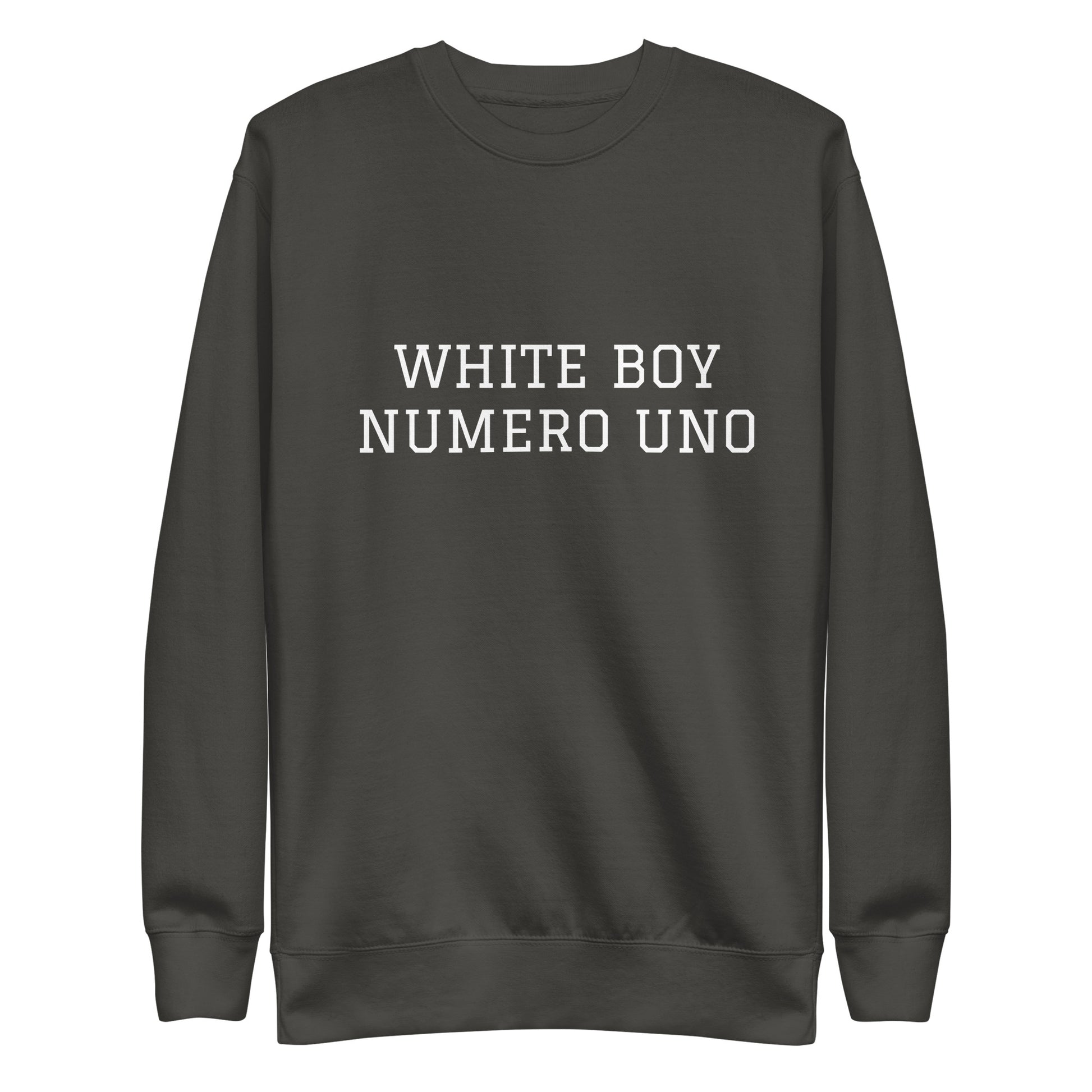 WHITE BOY SUMMER - White Boy Of The Year - "White Boy Numero Uno" - Classic Crewneck Sweatshirt - Sweatshirt Vintage Black