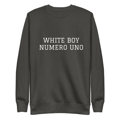 WHITE BOY SUMMER - White Boy Of The Year - "White Boy Numero Uno" - Classic Crewneck Sweatshirt - Sweatshirt Vintage Black