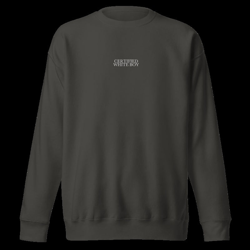 CERTIFIED WHITE BOY Vintage Black front embroidered mockup
