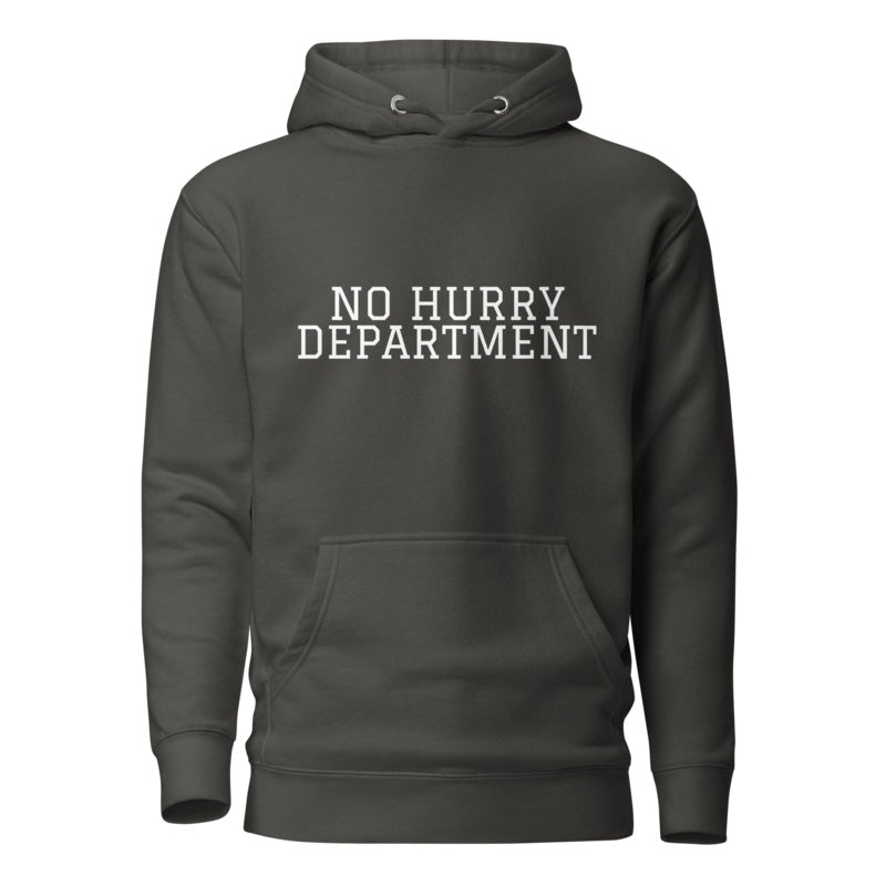NO HURRY DEPARTMENT Vintage Black front mockup