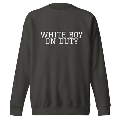 WHITE BOY ON DUTY Vintage Black front mockup