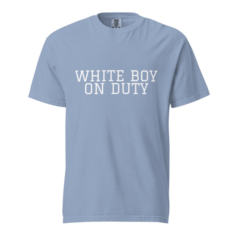 WHITE BOY ON DUTY Washed Denim front mockup