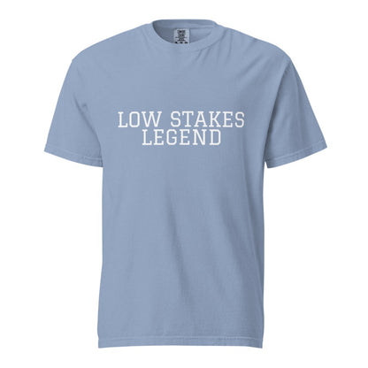 LOW STAKES LEGEND Washed Denim front mockup