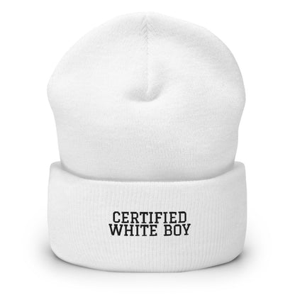 CERTIFIED WHITE BOY White front mockup
